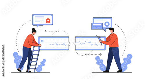 Strategic Clarity: Minimalist Flat Design Vector for Modern Business Communication & Efficient Solutions