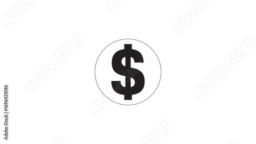 Dollar Sign Icon Enclosed in a Circle Symbolizing Finance Currency and Economic Transactions within a Global Market System