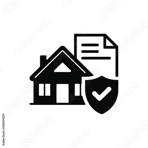 Home insurance policy protection security and safety icon