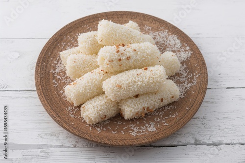 Crispy coconut wafer sticks...