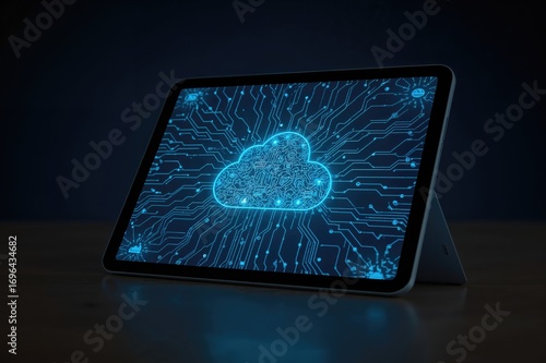 Tablet Showing Cloud Comput...