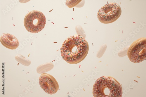 Flying donuts topped with c...