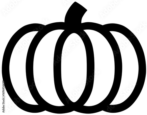 Minimalist Linear Pumpkin Vector Illustration