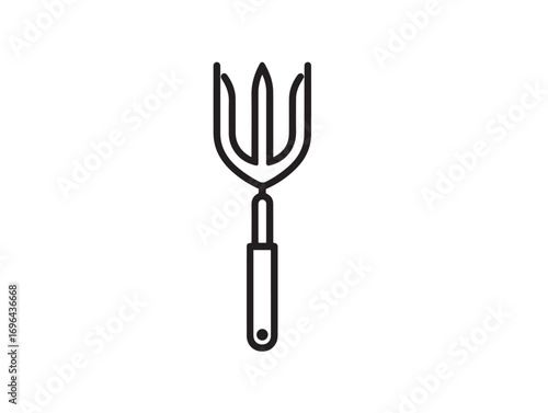 Hand Cultivator Icon Clean Modern Vector Line Illustration