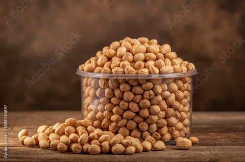 Container loaded with raw g...
