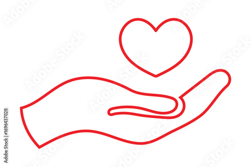 Hand drawn heart symbol vector illustration. Hand drawn love symbol with heart. Heart line art doodle drawing. Romantic love shape for valentine, anniversary, marriage etc
