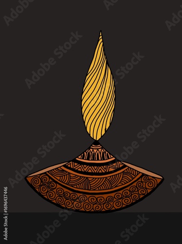 vector illustration of a diya
