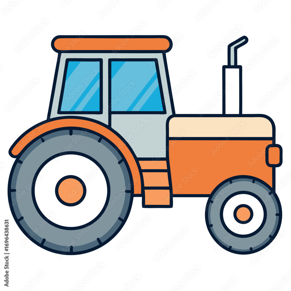 Fototapeta premium red tractor isolated