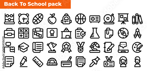 Back to School Vector Illustration – Education and Learning Concept icon pack