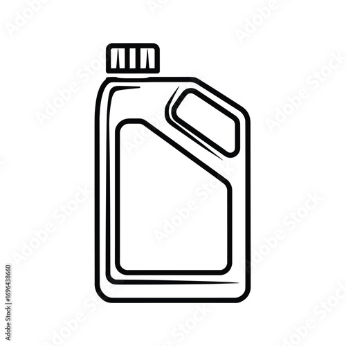 Hand drawn illustration of a motor oil container with a handle