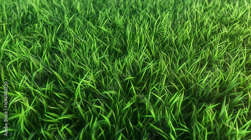 Close-Up of Lush Green Grass Blades. Natural Texture Background for Eco and Nature Themes