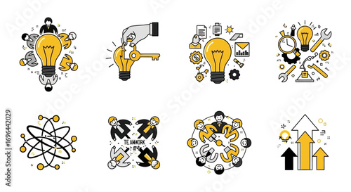 Conceptual Innovations Creative Ideas and Solutions in Abstract Icons