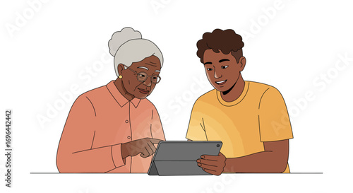 Serene Black Elder Offering Wisdom and Generational Guidance