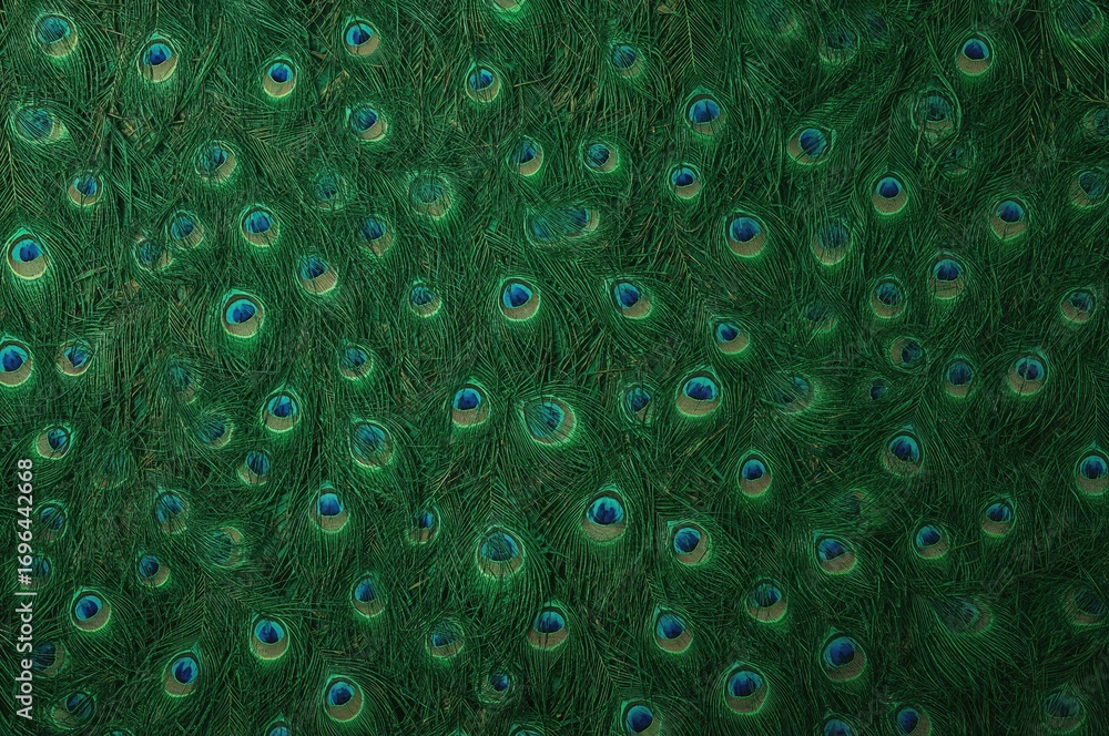 Obraz premium Vibrant feathers of a peacock