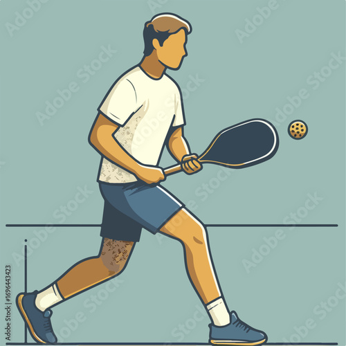 tennis player with racket