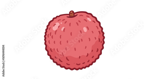 Isolated lychee fruit tropical food sweet asian fresh healthy delicious exotic organic pink drawing on transparent background