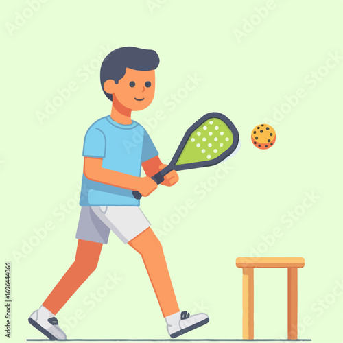 boy playing tennis