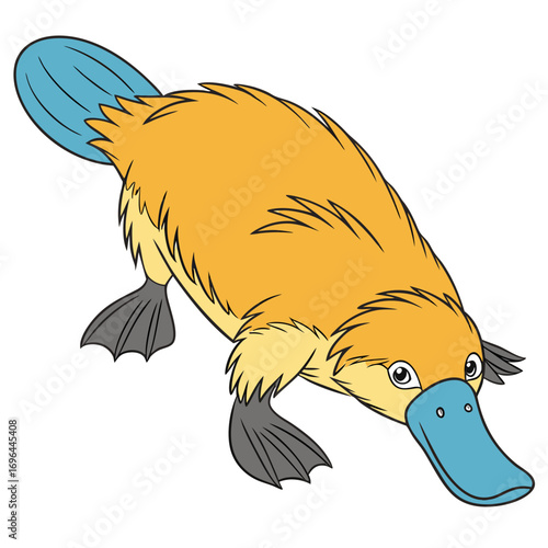 Cute cartoon platypus