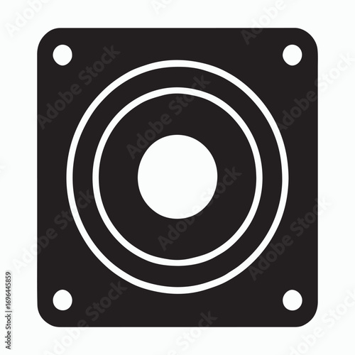 Subwoofer music bass solid speaker icon