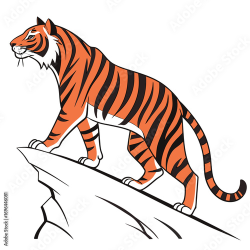 Tiger standing on a rock