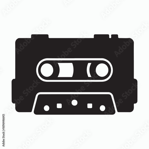 Cassette tape analog music solid symbol