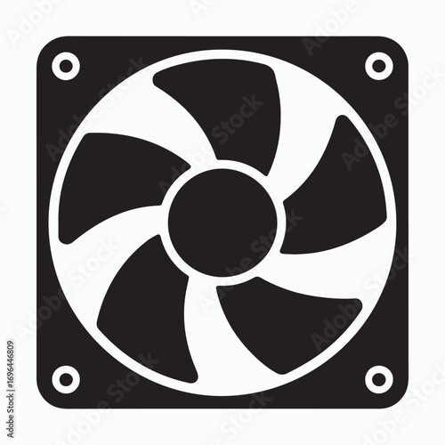 Computer cooling fan system solid graphic