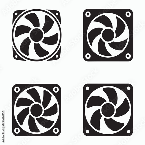 Computer cooling fan hardware solid set