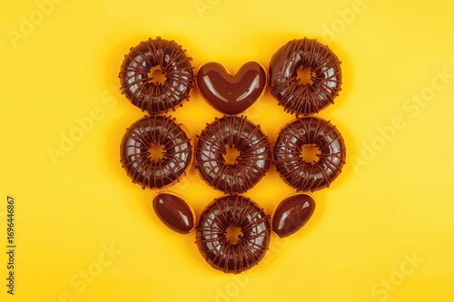 Top view of chocolate-glaze...
