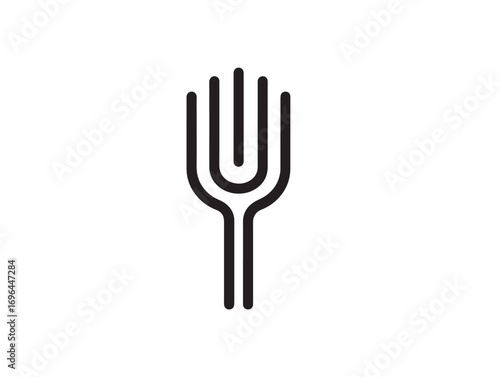 Farming Hay Fork Illustration in Elegant Minimalist 2D Vector Format