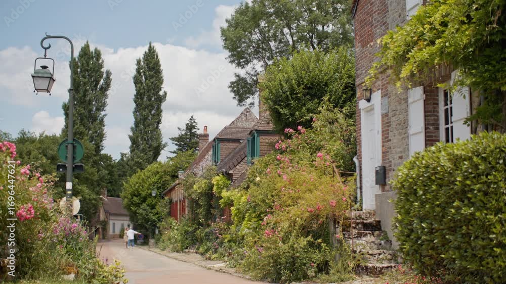 Beautiful landscape of a tourist French village. Countryside ...