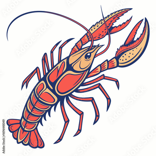 Illustration of a red lobster