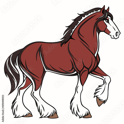 Illustration of a clydesdale horse