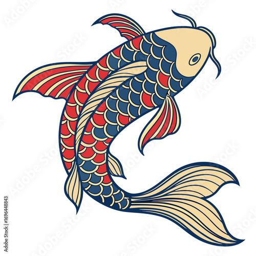 Colorful koi fish illustration