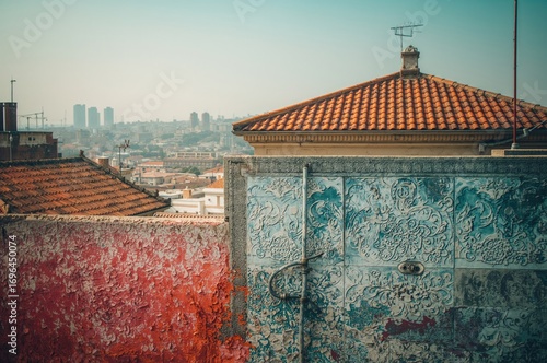 Close-up of wall texture wi...