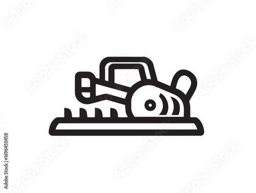 Gardening Hedge Trimmer Symbol in Clean Minimalist 2D Vector Illustration