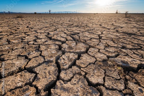 Arid Earth with Deep Fissures