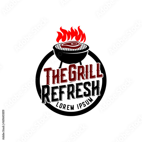 Badge logo for Grill Barbeque Restaurant Store Template 
