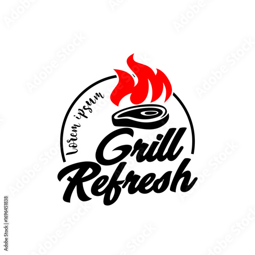 Badge logo for Grill Barbeque Restaurant Store Template 