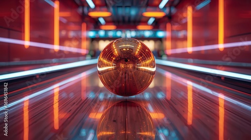 Levitating Golden Bowling Ball
