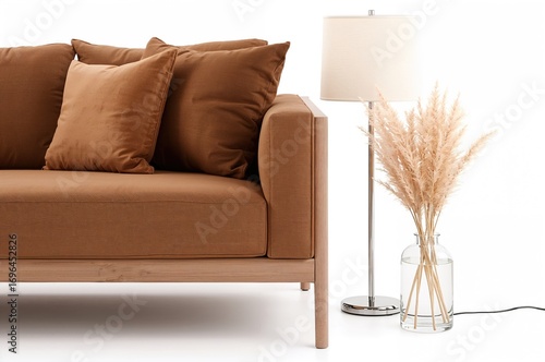 Comfortable brown couch wit...