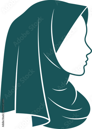 Vector art of silhouette of a muslim woman in hijab