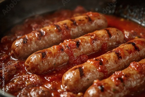 Close-up of tasty sausages ...