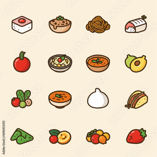 Vector Icon Pack of Global Natural Foods