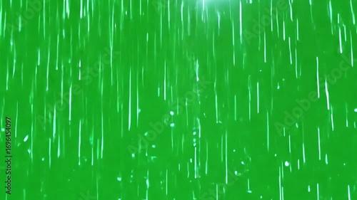 Rain and lightning on a green screen