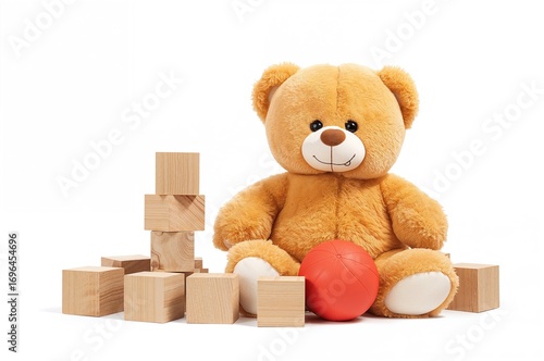Adorable stuffed bear and v...