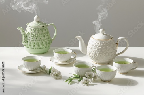 Arrangement of tea sets inc...
