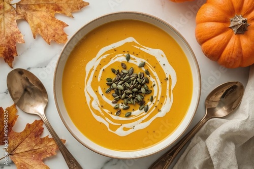 Smooth pumpkin bisque garni...