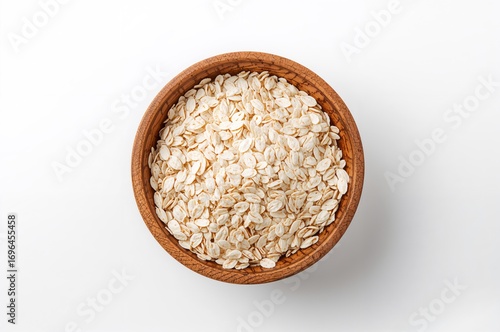 Wooden bowl filled with dry...