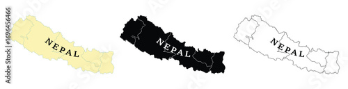 Nepal map vector stock illustration eps 10