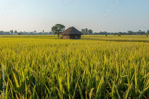 A solitary hut sitting amid...